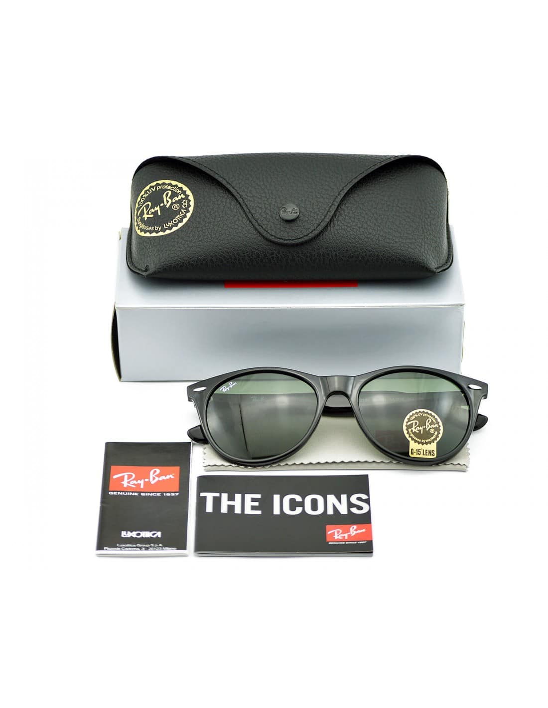 Lentes de sol RB2185 901/31 Wayfarer II Classic Negro Dorado - Vista 2