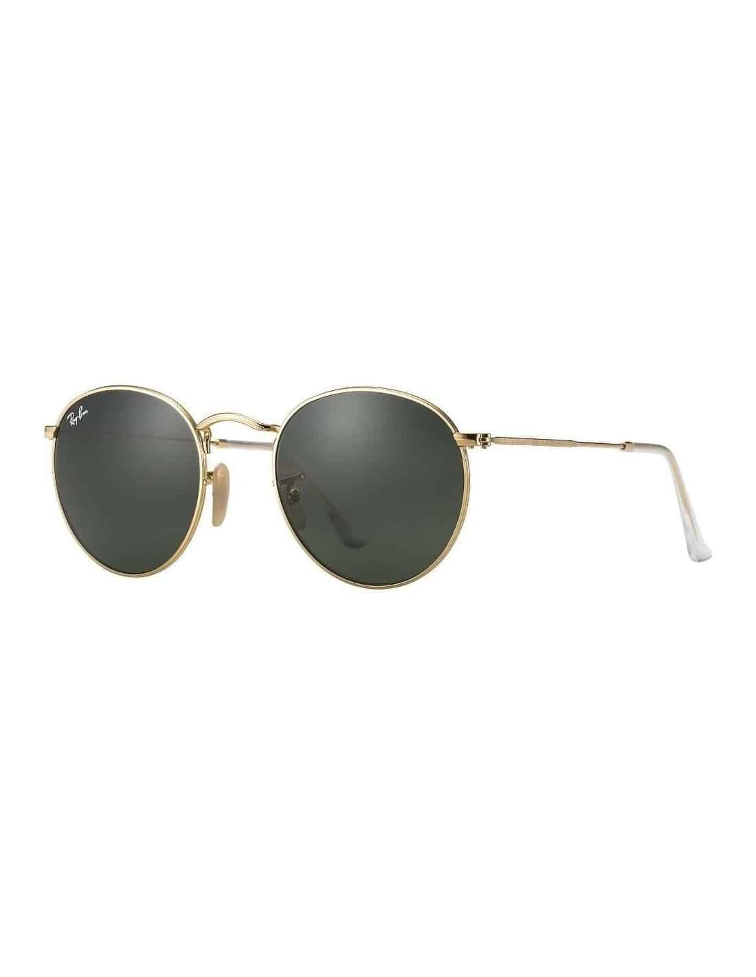 Lentes de sol RB3447N 001 Round Metal Negro G-15 Dorado