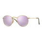 Lentes de sol RB3447N 001/8O Round Metal Flat Lila Espejo Dorado