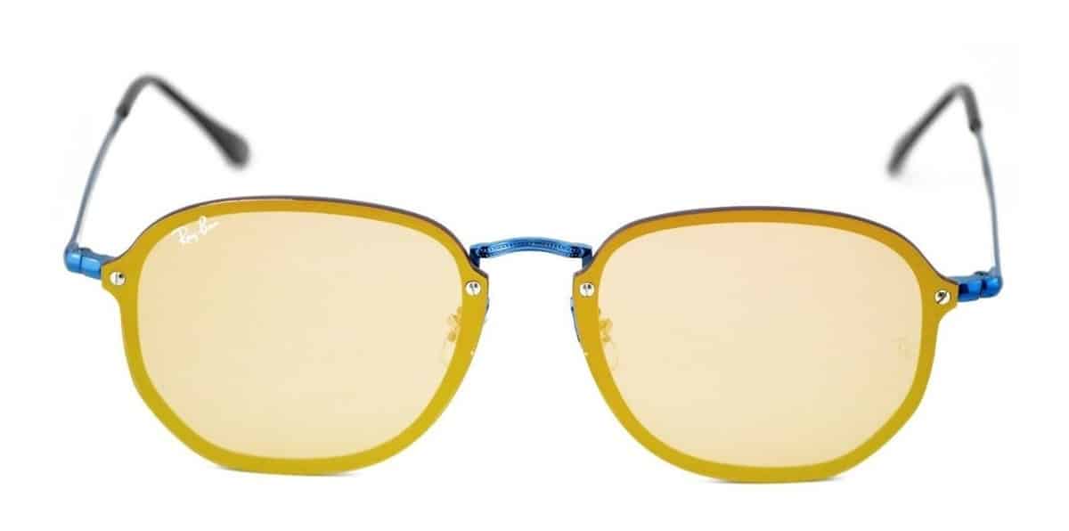 Lentes de sol Rb3579n 9038/7j Hexagonal Blaze Amarillo Espejo Azul - Vista 2