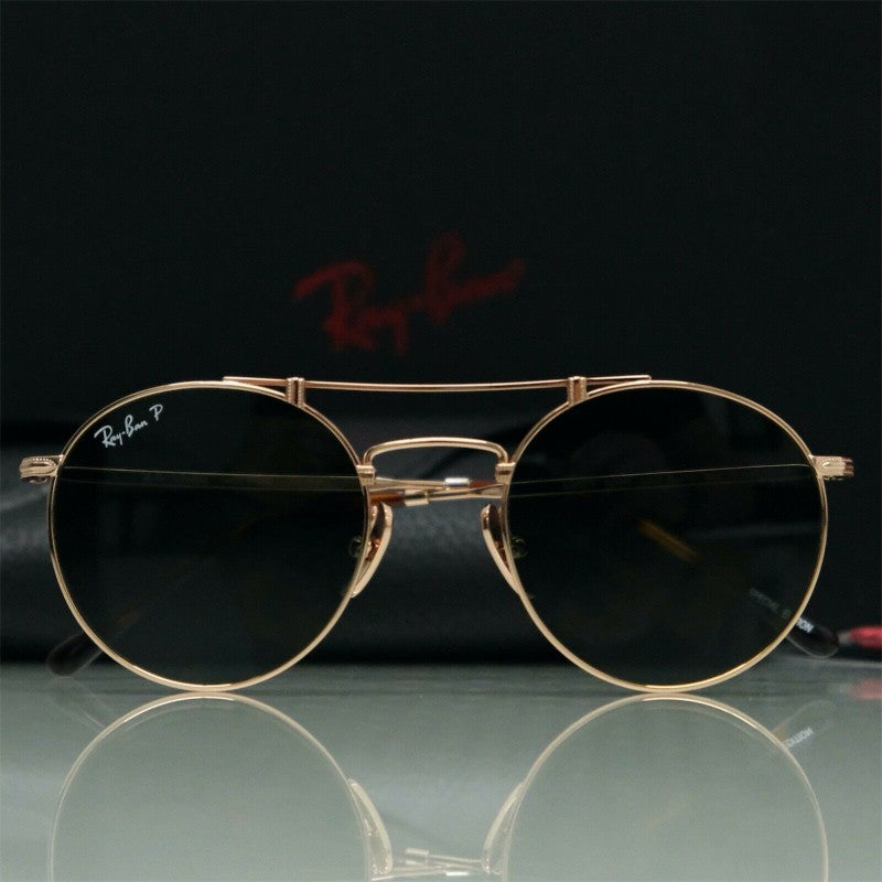 Lentes de sol RB8147M 9143 Round Titanium Dorado G-15 Polarizado imagen 3