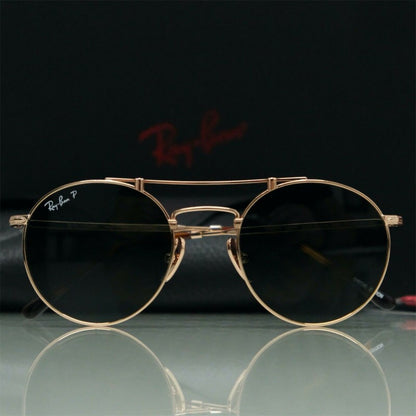 Lentes de sol RB8147M 9143 Round Titanium Dorado G-15 Polarizado imagen 3