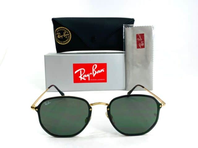 Lentes de sol Rb3579n 001/71 Hexagonal Blaze Negro G15 Dorado Icon - Vista 3