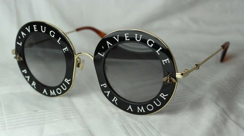 Lentes de sol GG0113S 001 Round L'aveugle Par Amour Gris Degradado